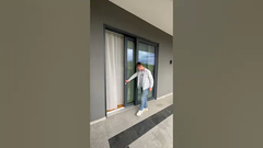 باب فناء أوروبي منزلق! زجاج مقسى كبير!